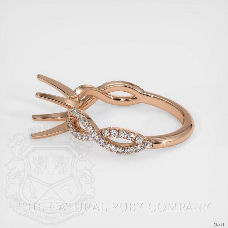 14K Rose Gold Pave Ring Setting