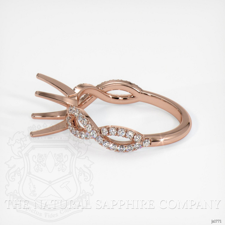 14K Rose Gold Pave Ring Setting