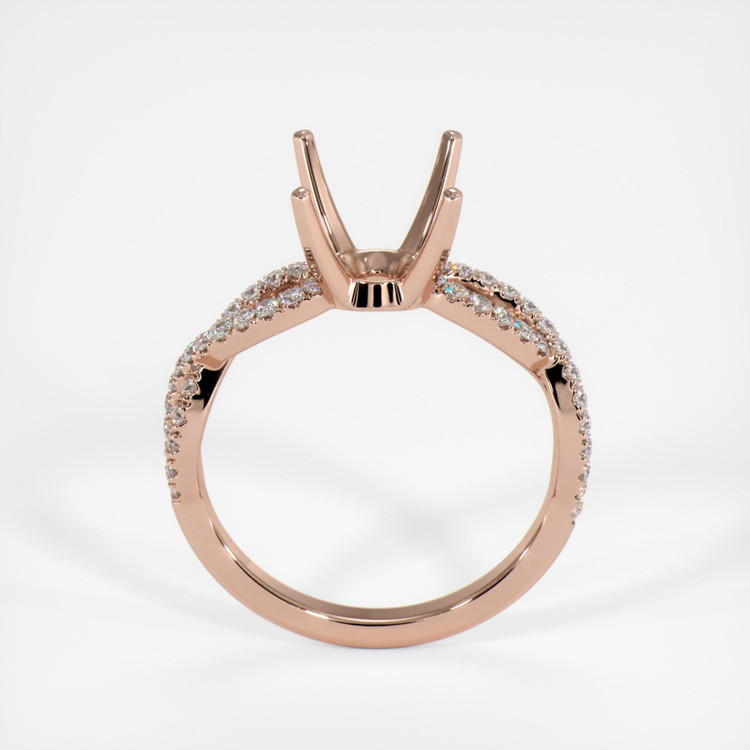 14K Rose Gold Pave Ring Setting