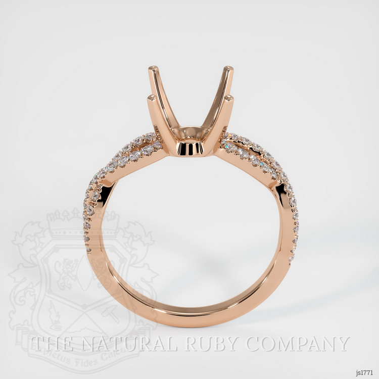 14K Rose Gold Pave Ring Setting