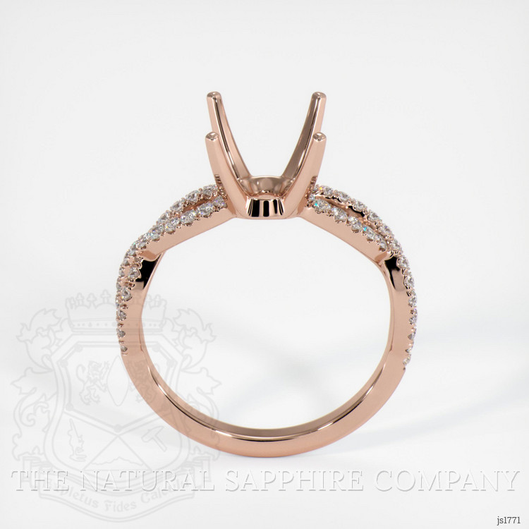 14K Rose Gold Pave Ring Setting