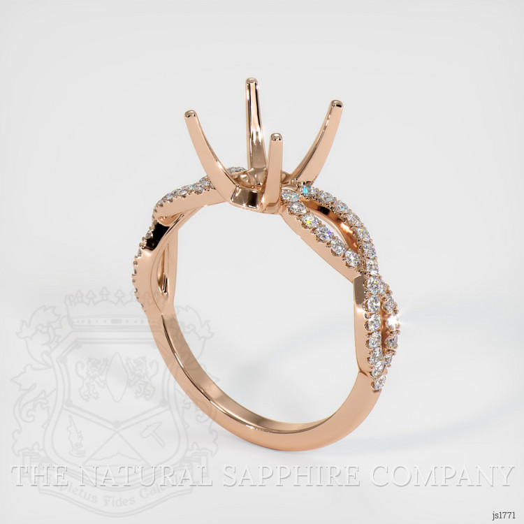 18K Rose Gold Pave Ring Setting
