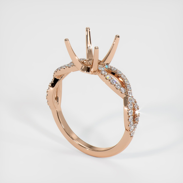 18K Rose Gold Pave Ring Setting