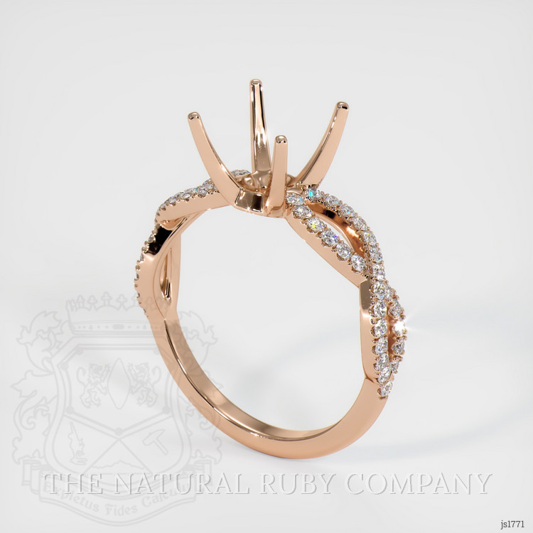 18K Rose Gold Pave Ring Setting