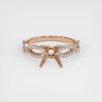 18K Rose Gold Pave Ring Setting Image