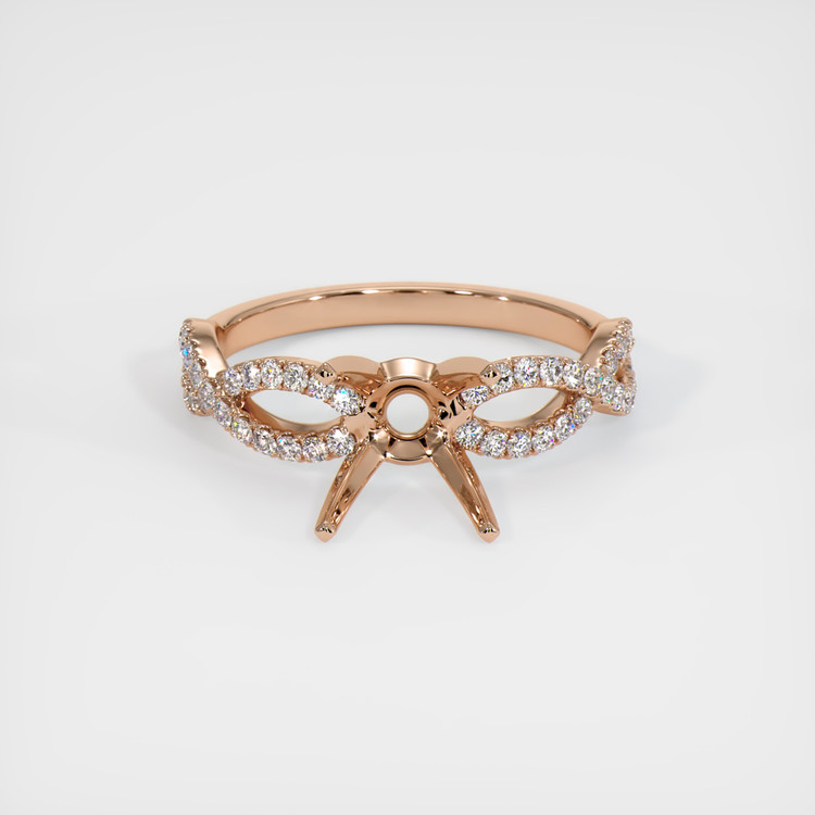 18K Rose Gold Pave Ring Setting