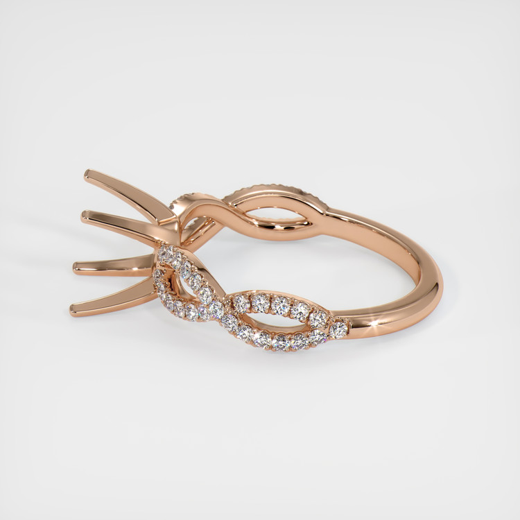 18K Rose Gold Pave Ring Setting