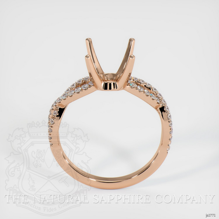 18K Rose Gold Pave Ring Setting