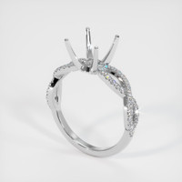 14K White Gold Pave Ring Setting Video