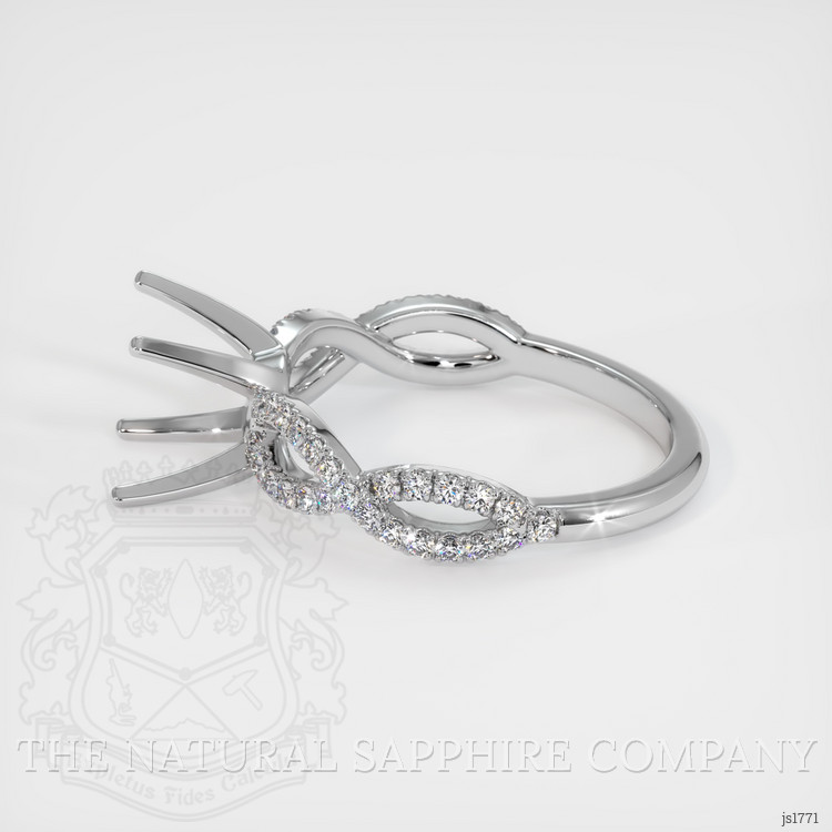 14K White Gold Pave Ring Setting