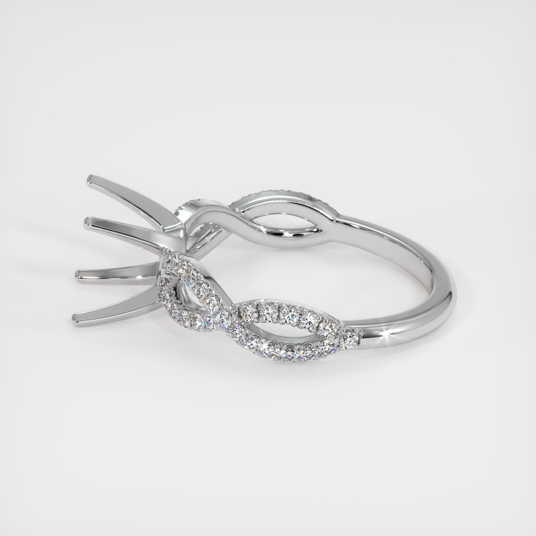 14K White Gold Pave Ring Setting