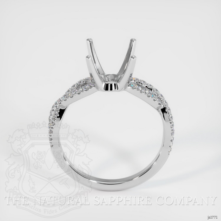 14K White Gold Pave Ring Setting