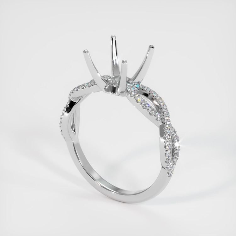 18K White Gold Pave Ring Setting