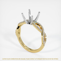 14K White & Yellow Pave Ring Setting Video