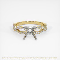 14K White & Yellow Pave Ring Setting Image