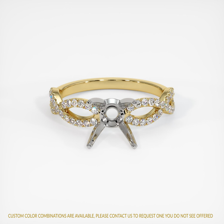 14K White & Yellow Pave Ring Setting