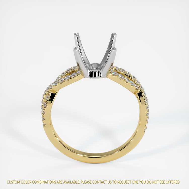 14K White & Yellow Pave Ring Setting