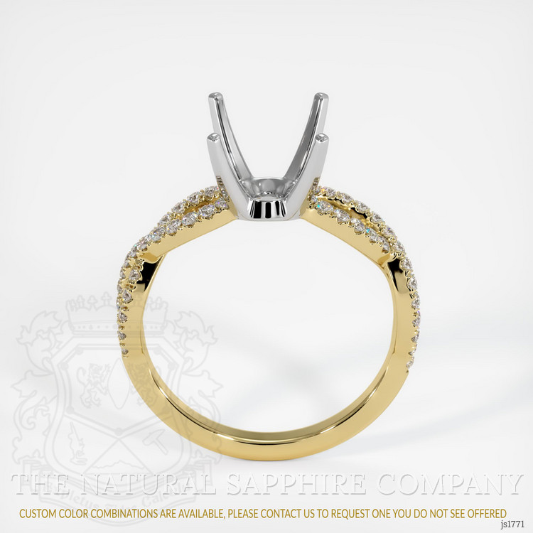 18K White & Yellow Pave Ring Setting
