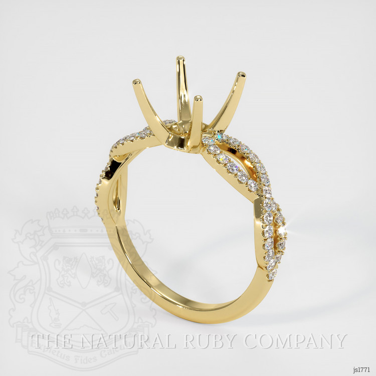 14K Yellow Gold Pave Ring Setting
