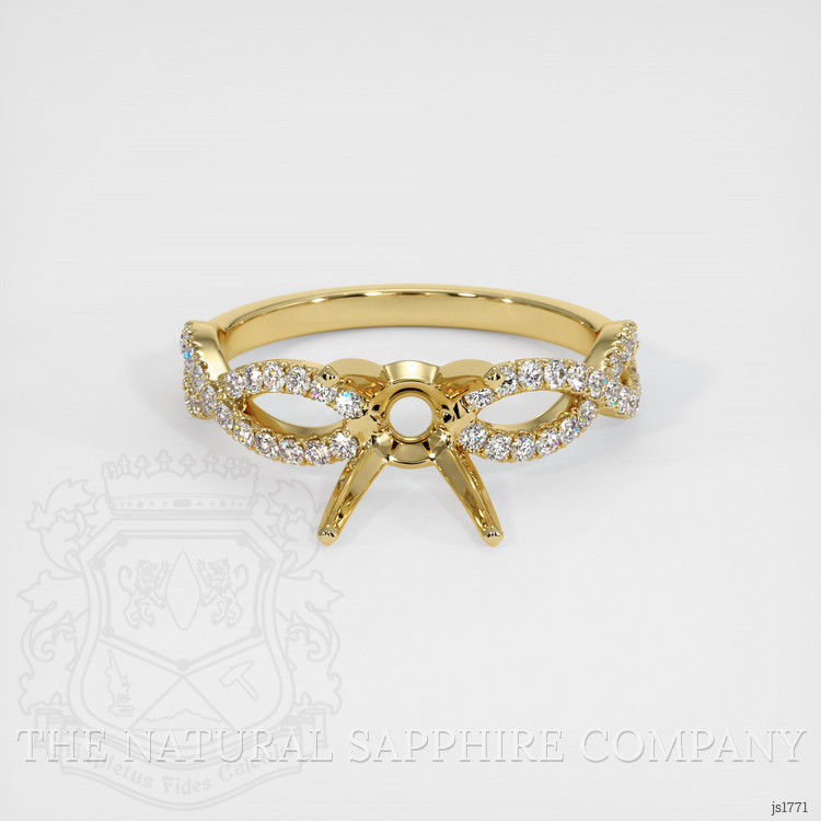 18K Yellow Gold Pave Ring Setting