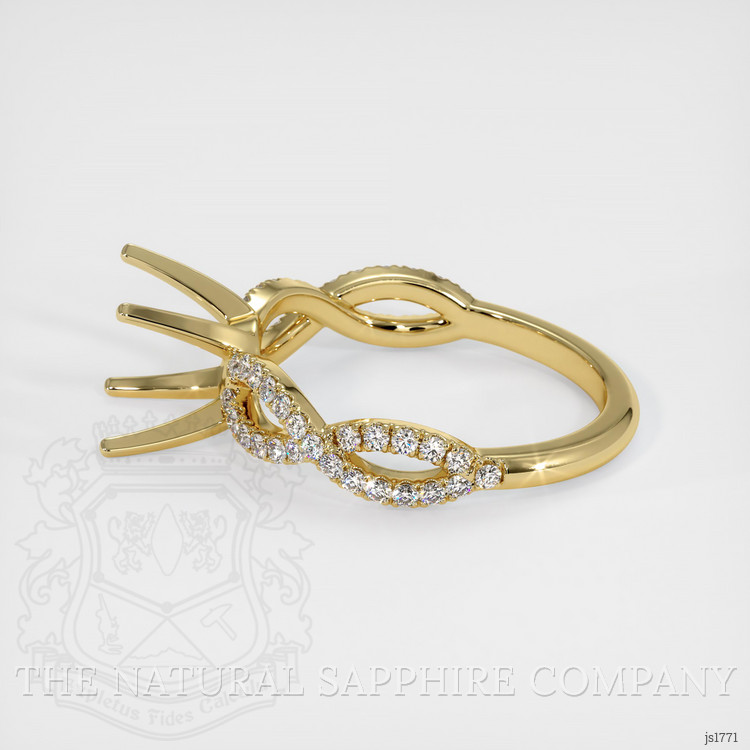 18K Yellow Gold Pave Ring Setting