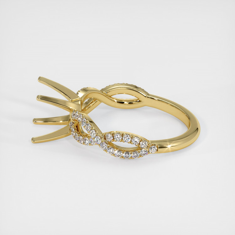 18K Yellow Gold Pave Ring Setting