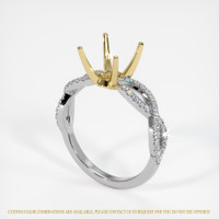 14K Yellow & White Pave Ring Setting Video