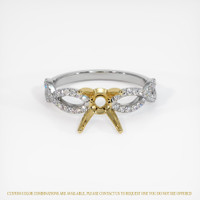 14K Yellow & White Pave Ring Setting Image