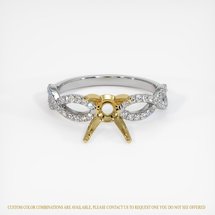 14K Yellow & White Pave Ring Setting