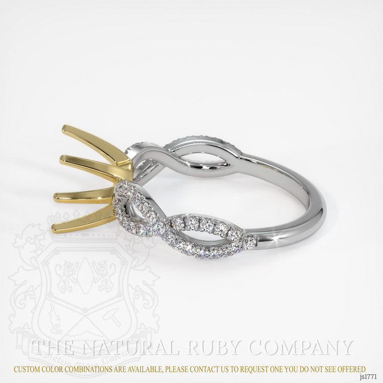 14K Yellow & White Pave Ring Setting