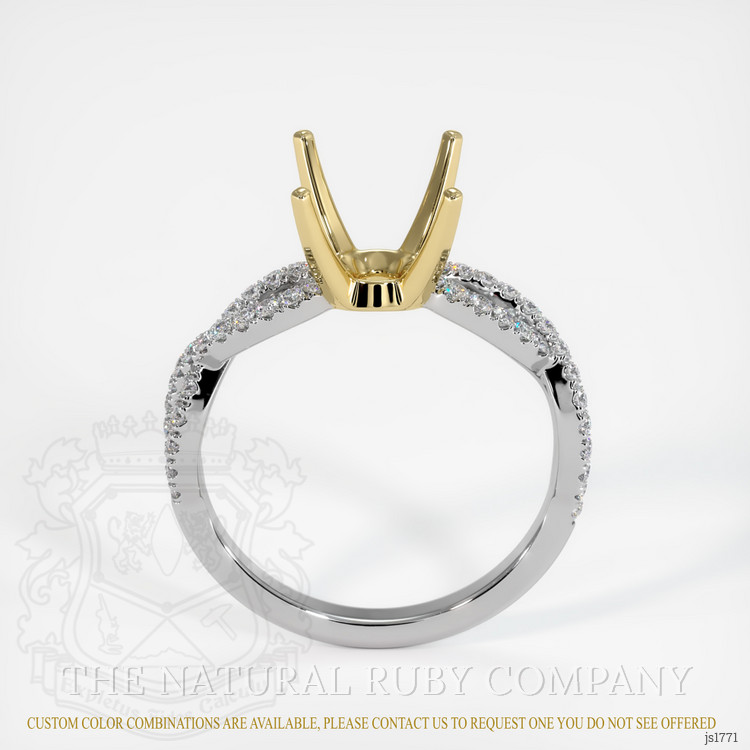 14K Yellow & White Pave Ring Setting