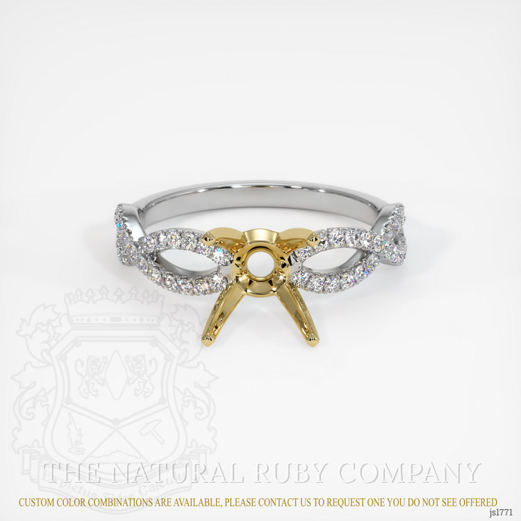 18K Yellow & White Pave Ring Setting