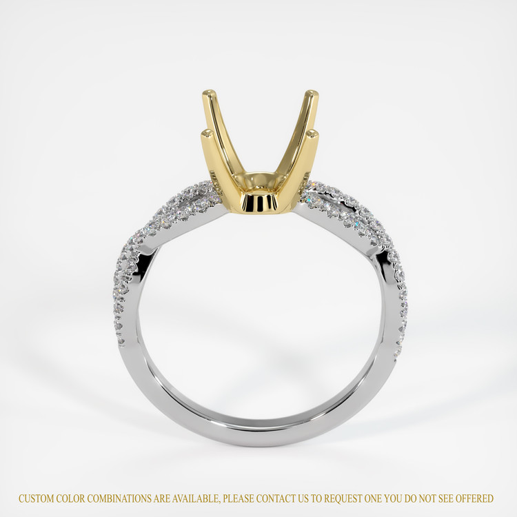 18K Yellow & White Pave Ring Setting