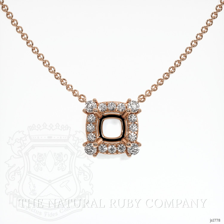 14K Rose Gold Pave Necklace Setting