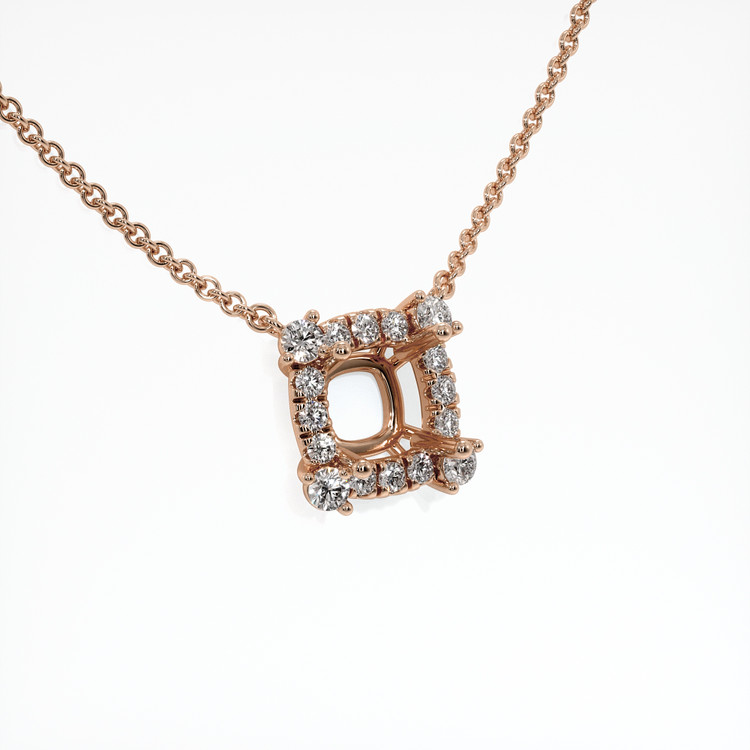 14K Rose Gold Pave Necklace Setting