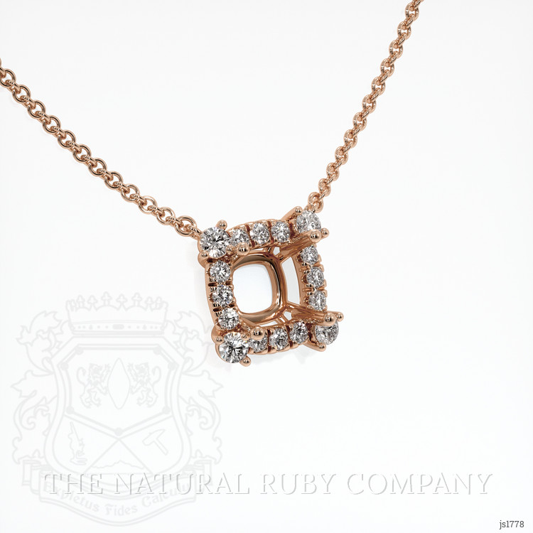 14K Rose Gold Pave Necklace Setting