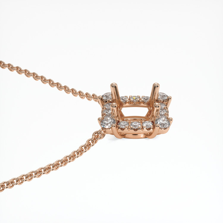 14K Rose Gold Pave Necklace Setting