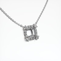 14K White Gold Pave Necklace Setting Image