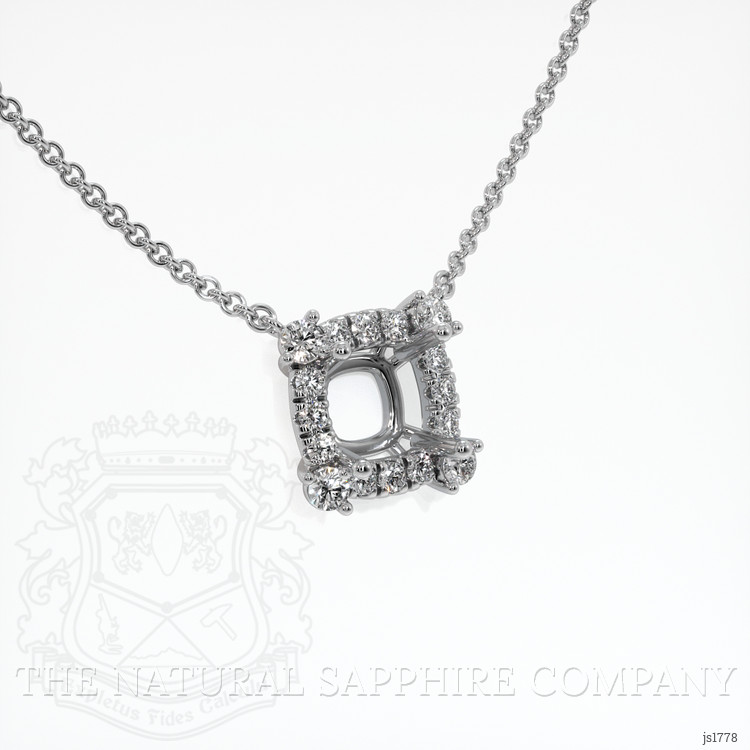 14K White Gold Pave Necklace Setting