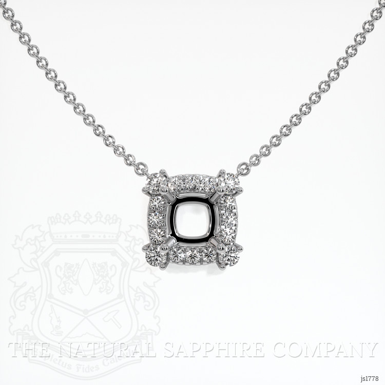 18K White Gold Pave Necklace Setting