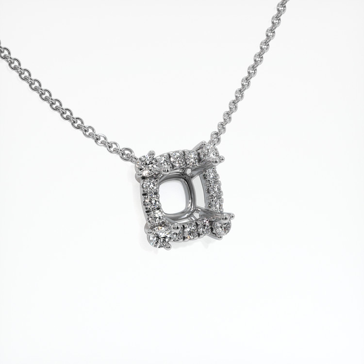 18K White Gold Pave Necklace Setting