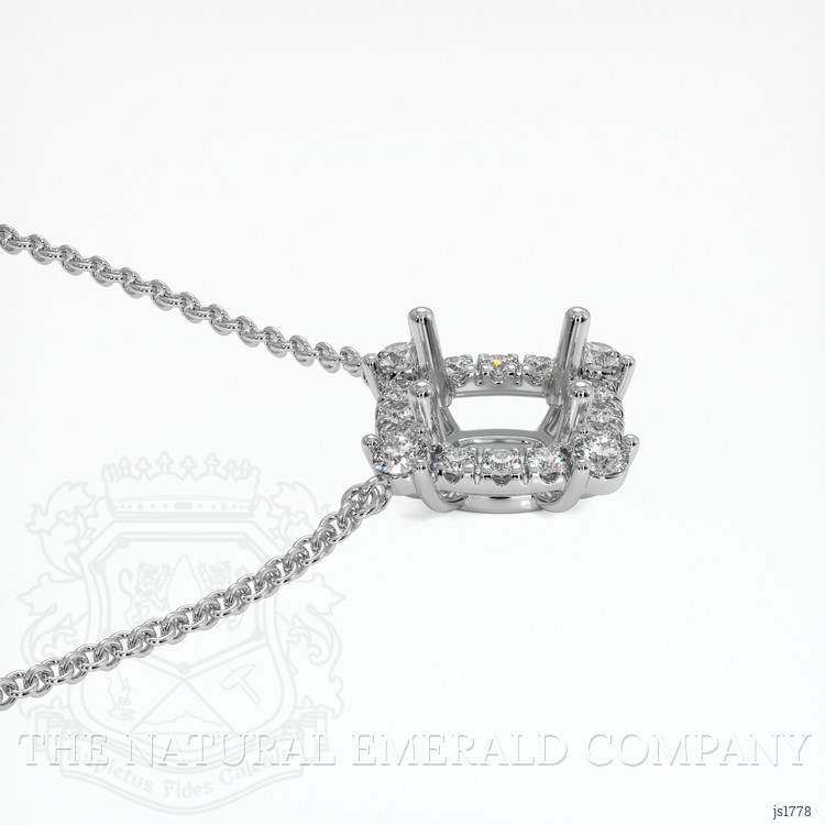 18K White Gold Pave Necklace Setting