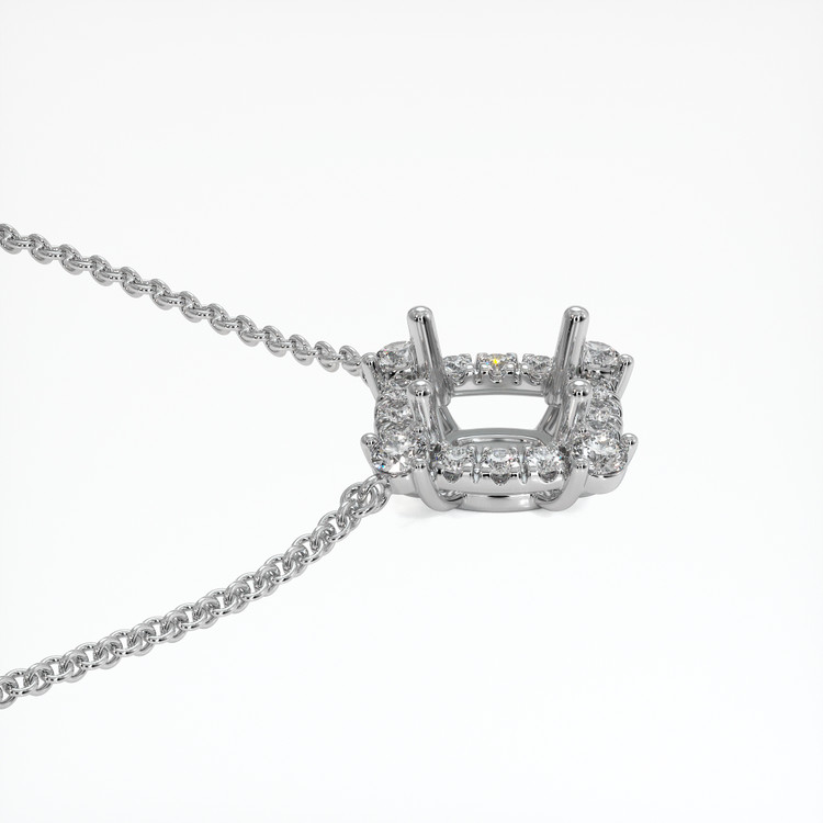 18K White Gold Pave Necklace Setting