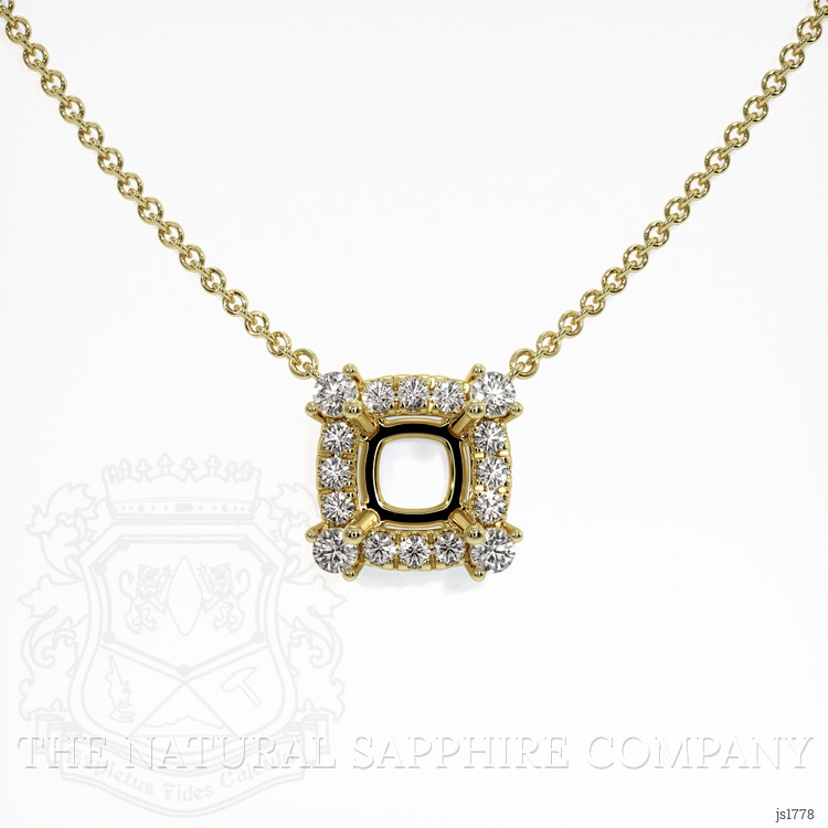14K Yellow Gold Pave Necklace Setting