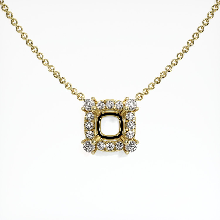 14K Yellow Gold Pave Necklace Setting