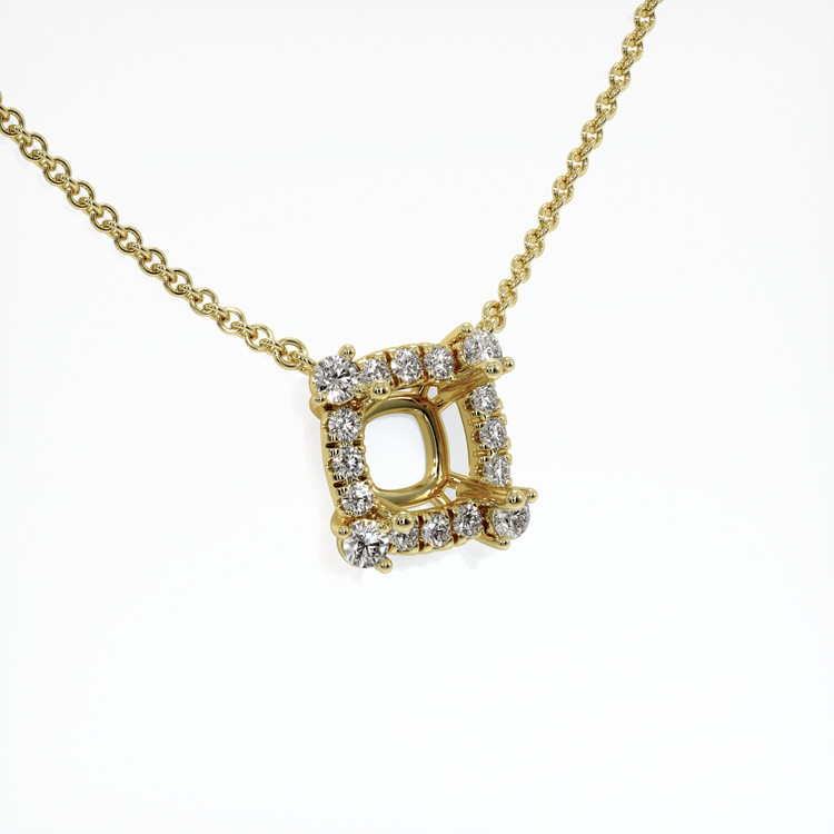 14K Yellow Gold Pave Necklace Setting