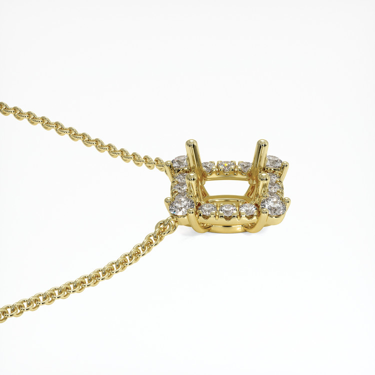 14K Yellow Gold Pave Necklace Setting