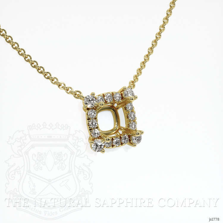 18K Yellow Gold Pave Necklace Setting