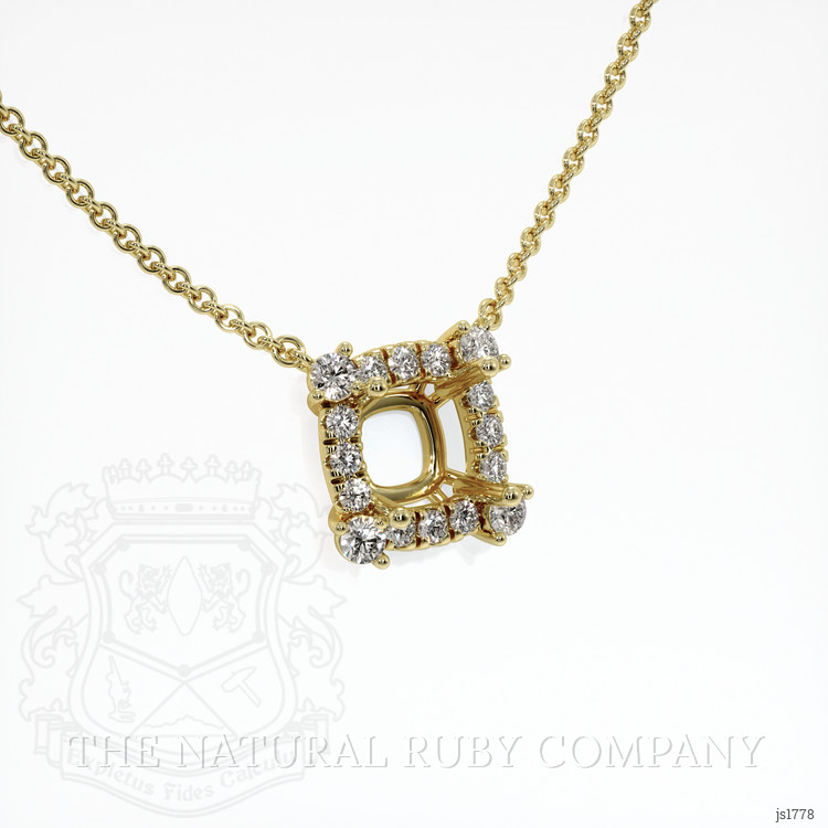 18K Yellow Gold Pave Necklace Setting