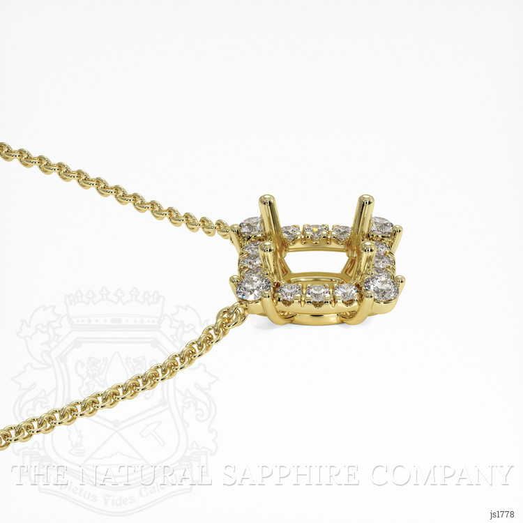 18K Yellow Gold Pave Necklace Setting